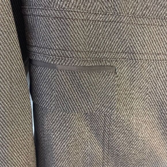New York & Company NWT Brown Herringbone Banded Waist Blazer Sz 12 - Picture 5 of 14